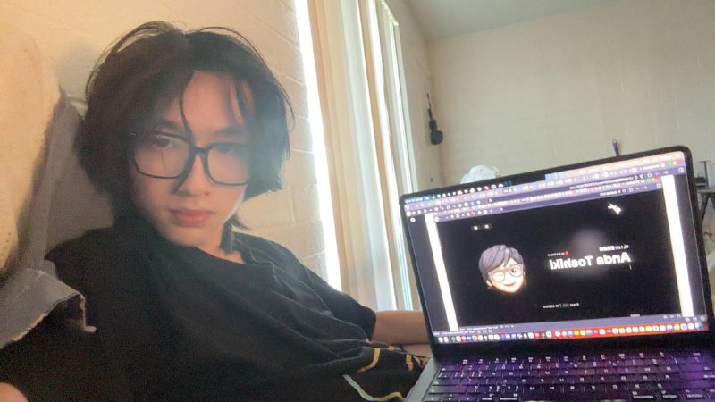 Writing code whilst staying in bed is an absolutely blissful feeling. Took a photo together with my new personal homepage that I am currently working on! #life #dev